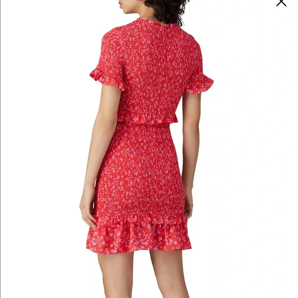 Floral Red Ruffle Dress - Picture 9 of 9